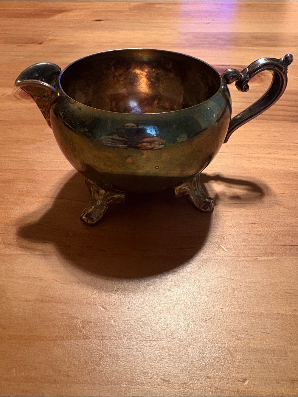 Antique-Style Creamer Pitcher in Aged Silver Finish